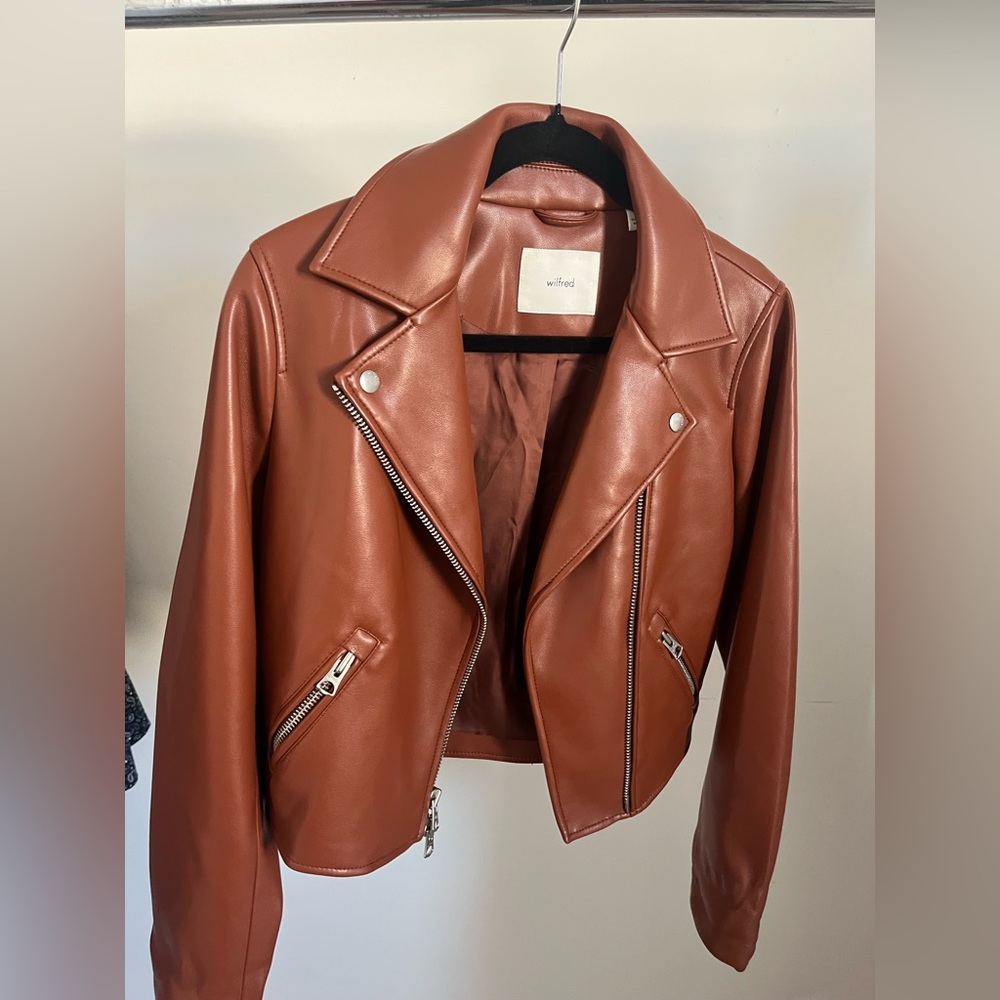 Aritzia Wilfred Stunner Jacket Vegan Leather Biker Jacket